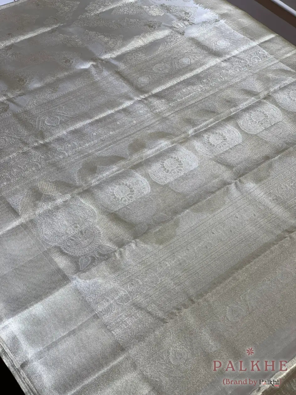 Silver Kanjivaram in Pure Silk