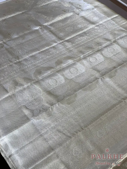 Silver Kanjivaram in Pure Silk