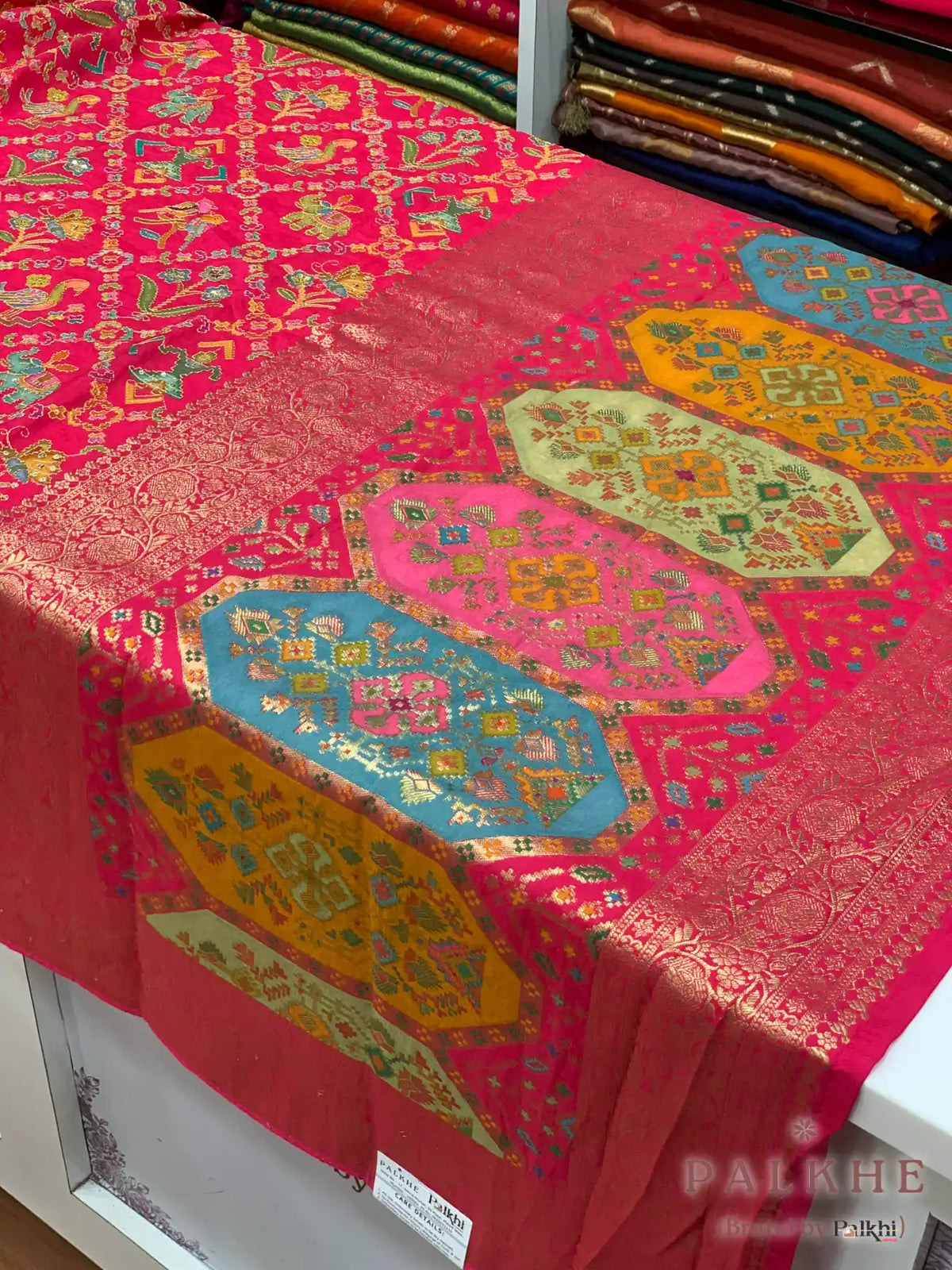 Rani Pink Traditional Motifs Fancy x Hand Embroidery (CR89)