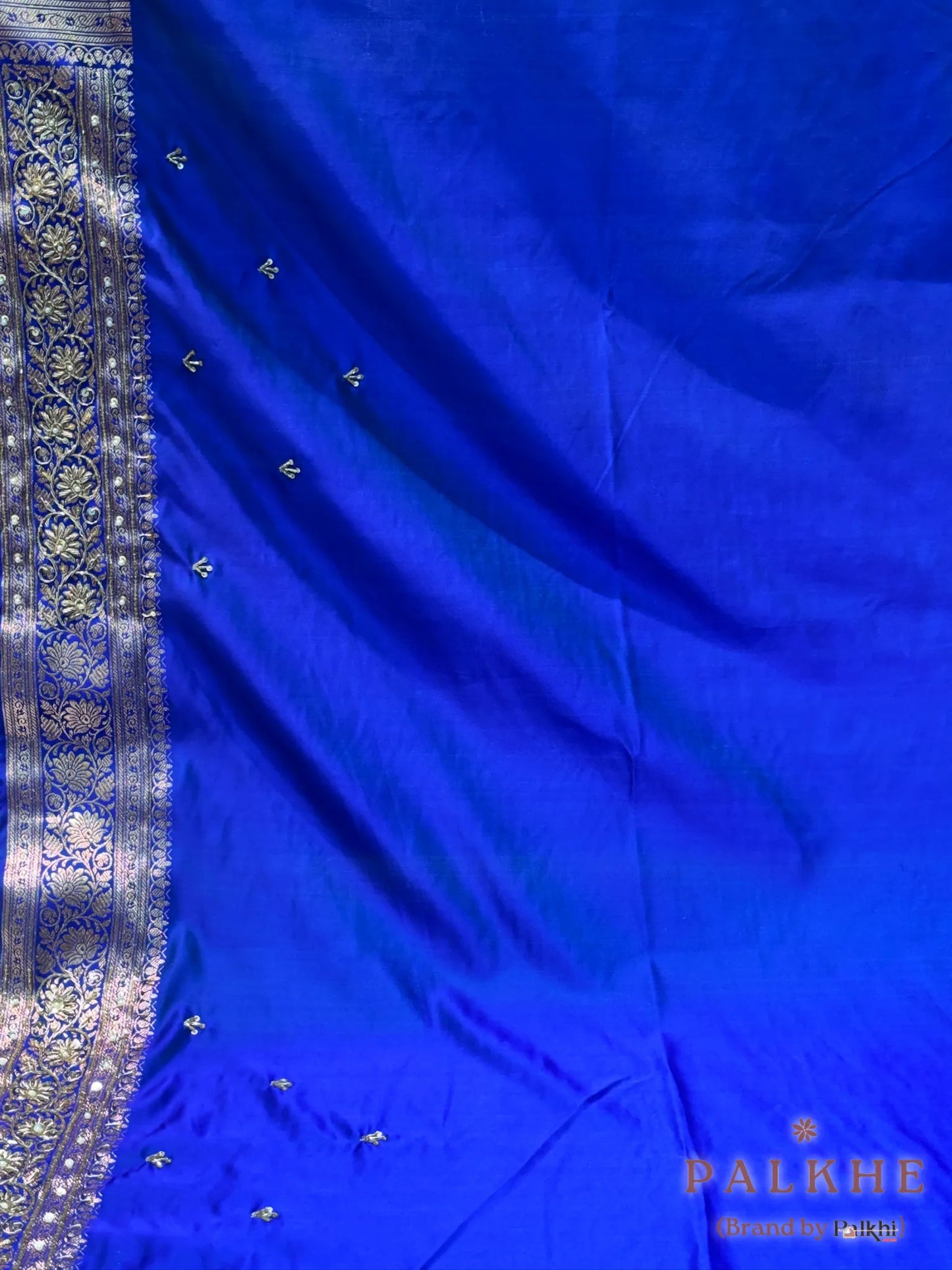 Pink & Royal Blue Pure Patola x Hand Embroidery