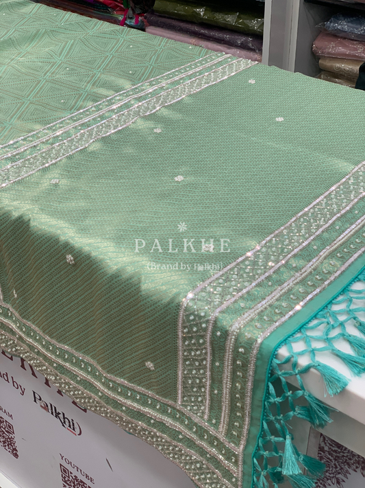 Green Brocade Kanjivaram with Hand Border (BK05)
