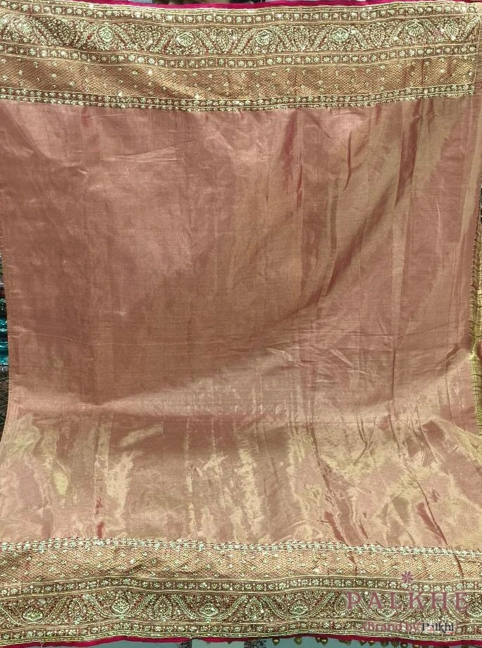 Golden & Red Pure Kanjivaram Patola x Hand Embroidery