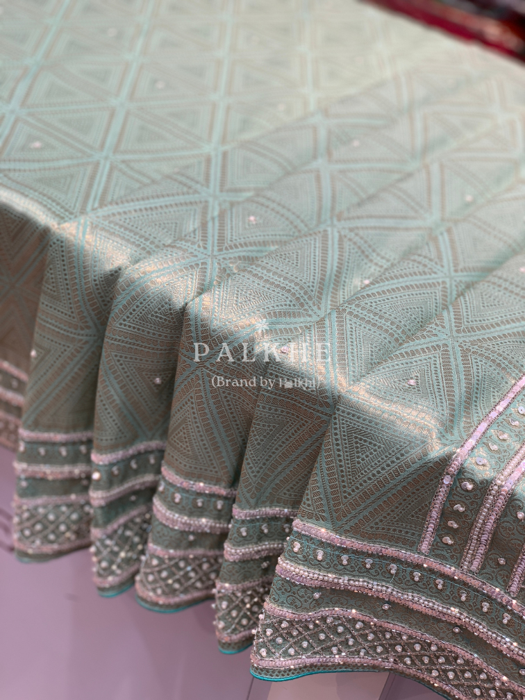 Green Brocade Kanjivaram with Hand Border (BK05)