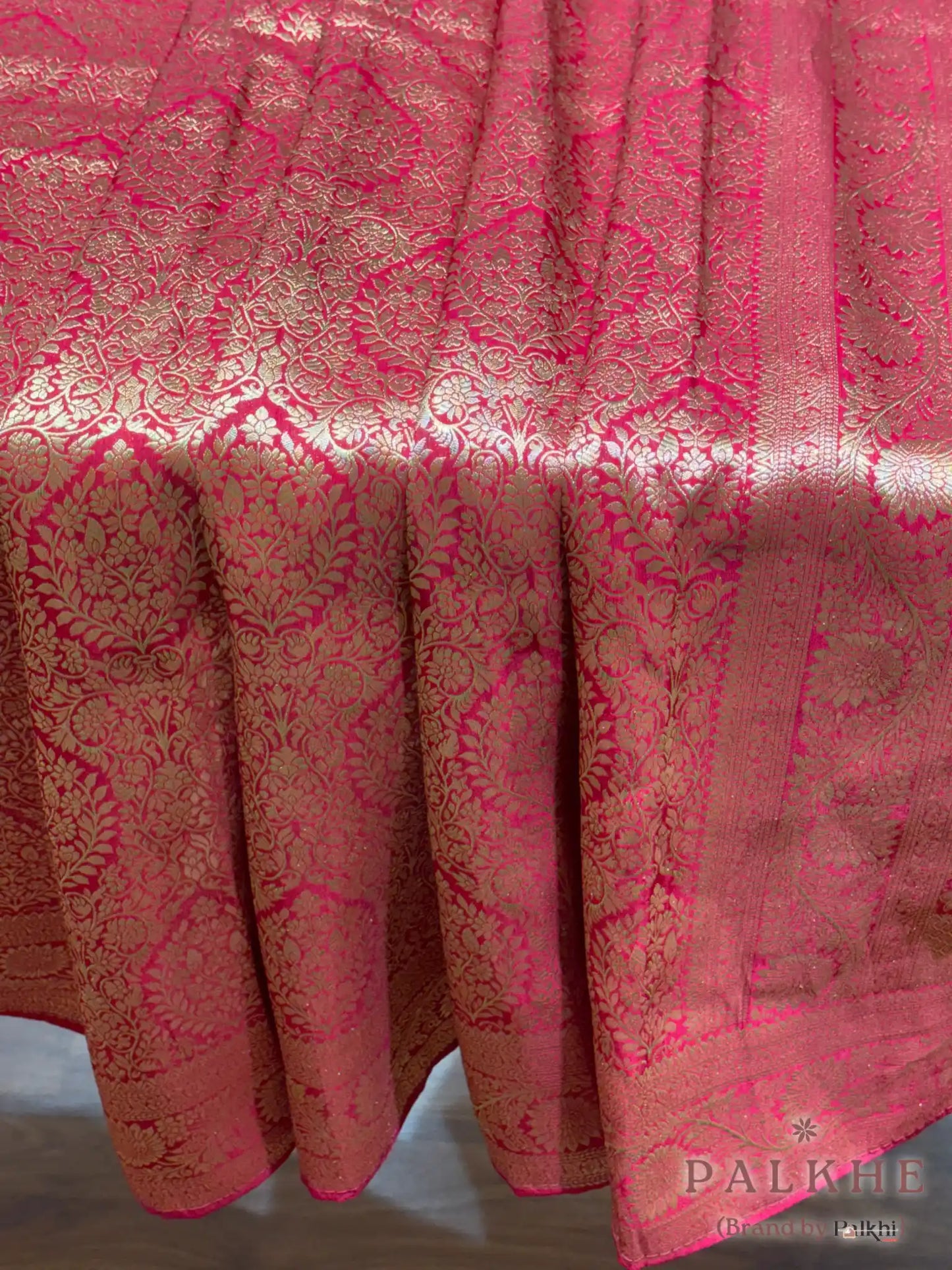 Red Brocade in Georgette
