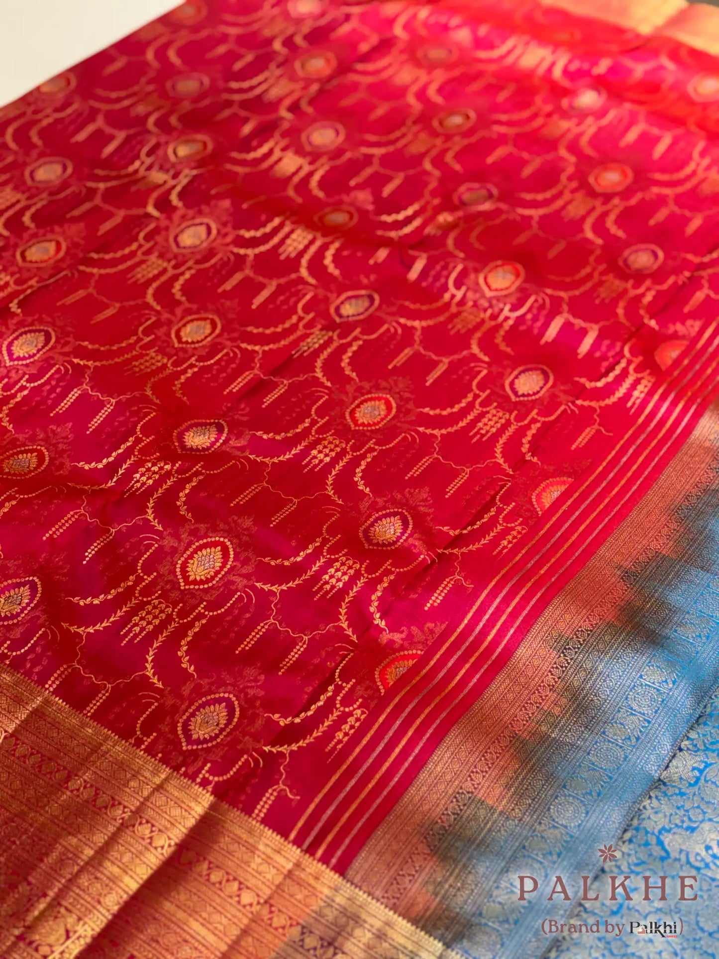 Pink Kanjivaram Geometric Motifs in Pure Silk