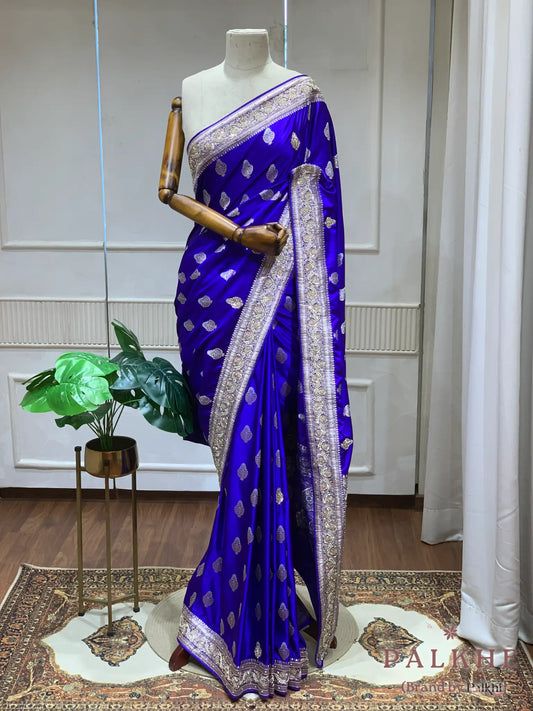 Royal Blue Buttas Banarasi x Hand Embroidery (CS12)