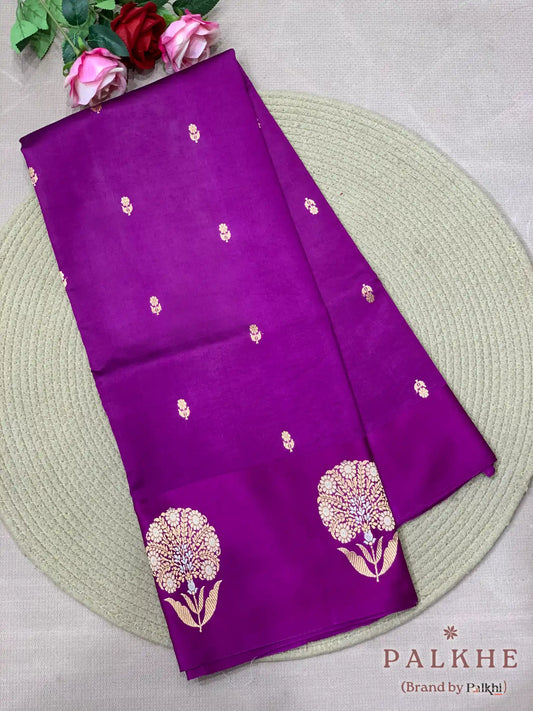 Purple Pure Fancy Buttis in Pure Katan Silk (CR14)