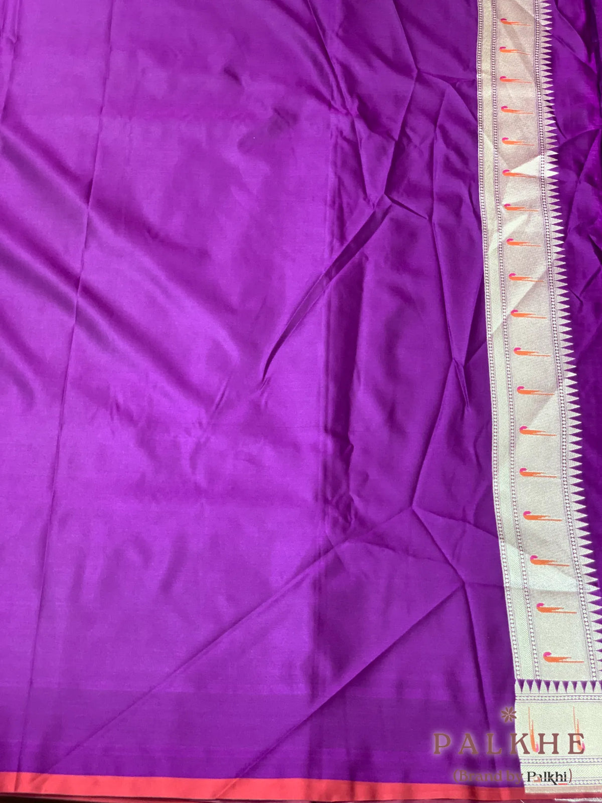 Purple Jamdani-Inspired Banarasi in Semi Mashru Silk (CP44)