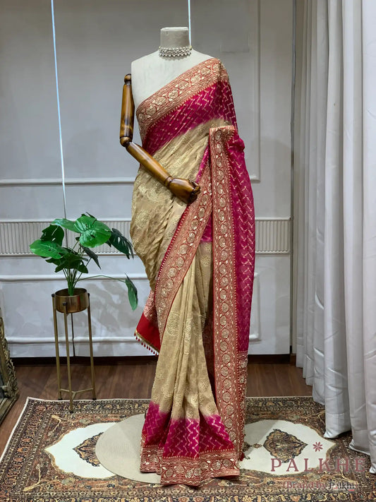 Multicolor Jaal Banarasi Silk x Hand Embroidery