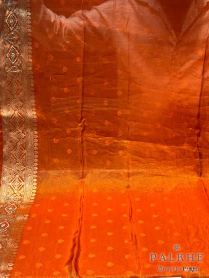 Orange Crepe Silk Fancy x Hand Embroidery
