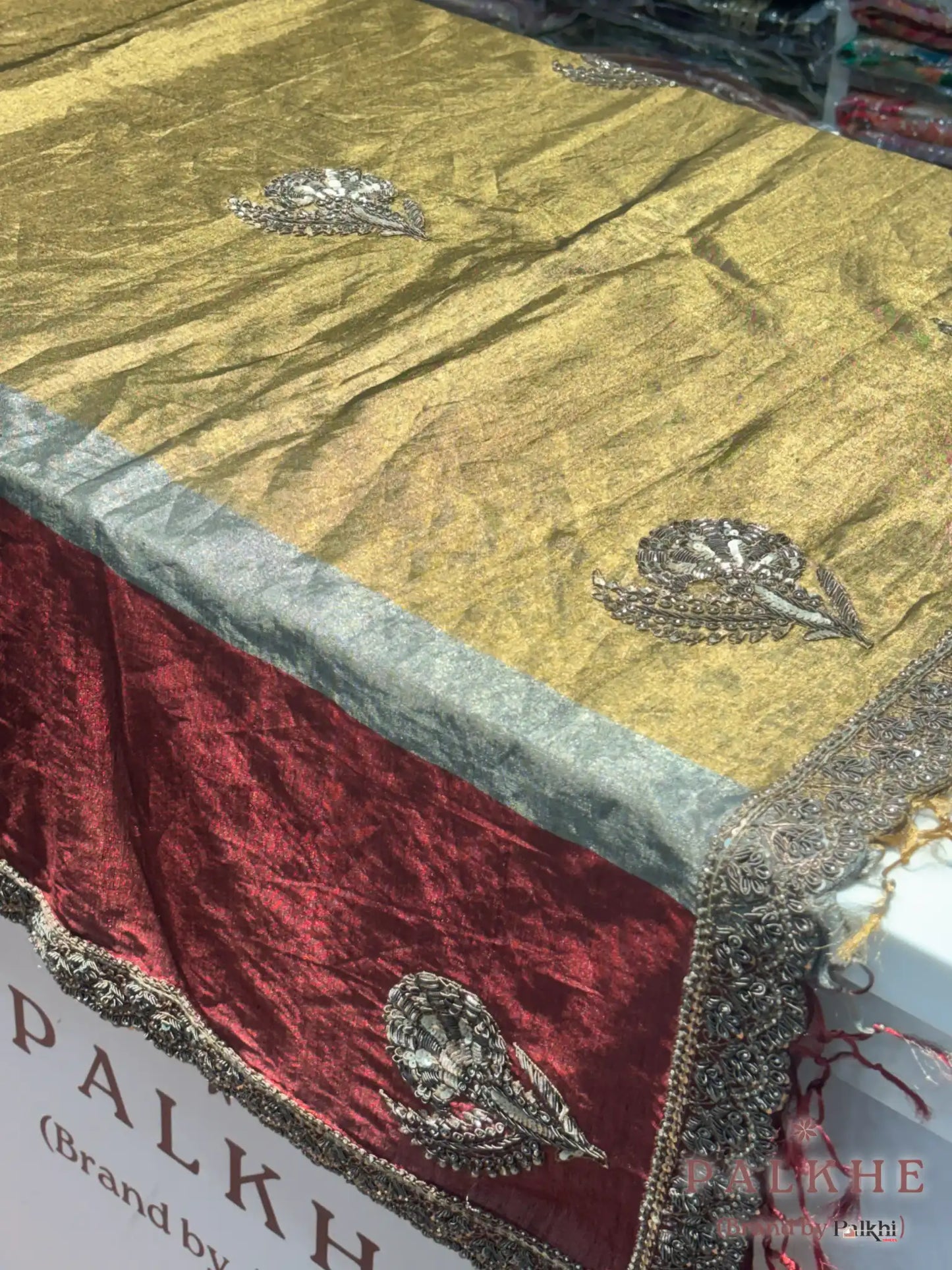Tri-Color Kanjivaram x Hand Embroidery