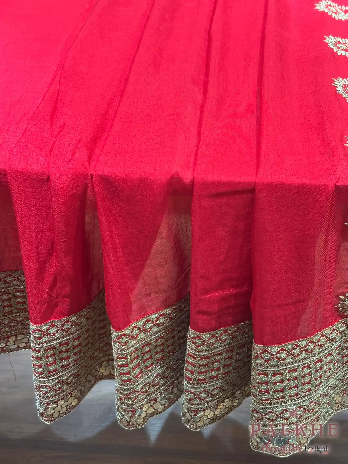 Red Matka Silk Fancy x Hand Embroidery