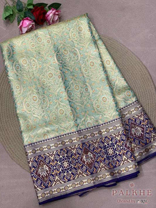 Pista Green Kanjivaram Meenakari Jaal in Pure Silk (CO02)