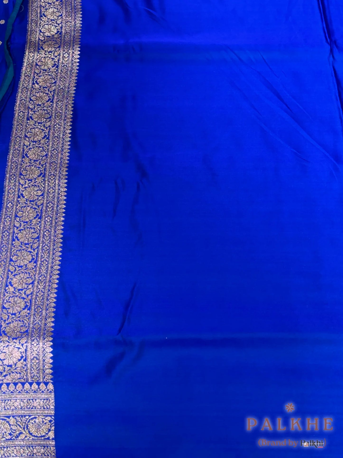 Royal Blue Banarasi Buttis in Pure Katan Silk