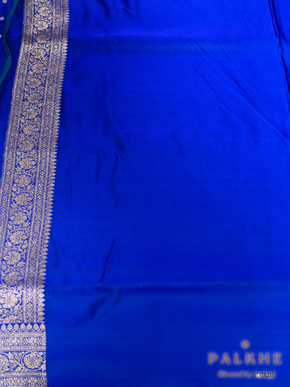 Royal Blue Banarasi Buttis in Pure Katan Silk