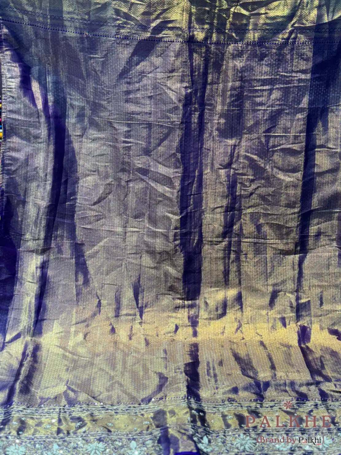 Purple Pure Silk Kanjivaram x Hand Embroidery