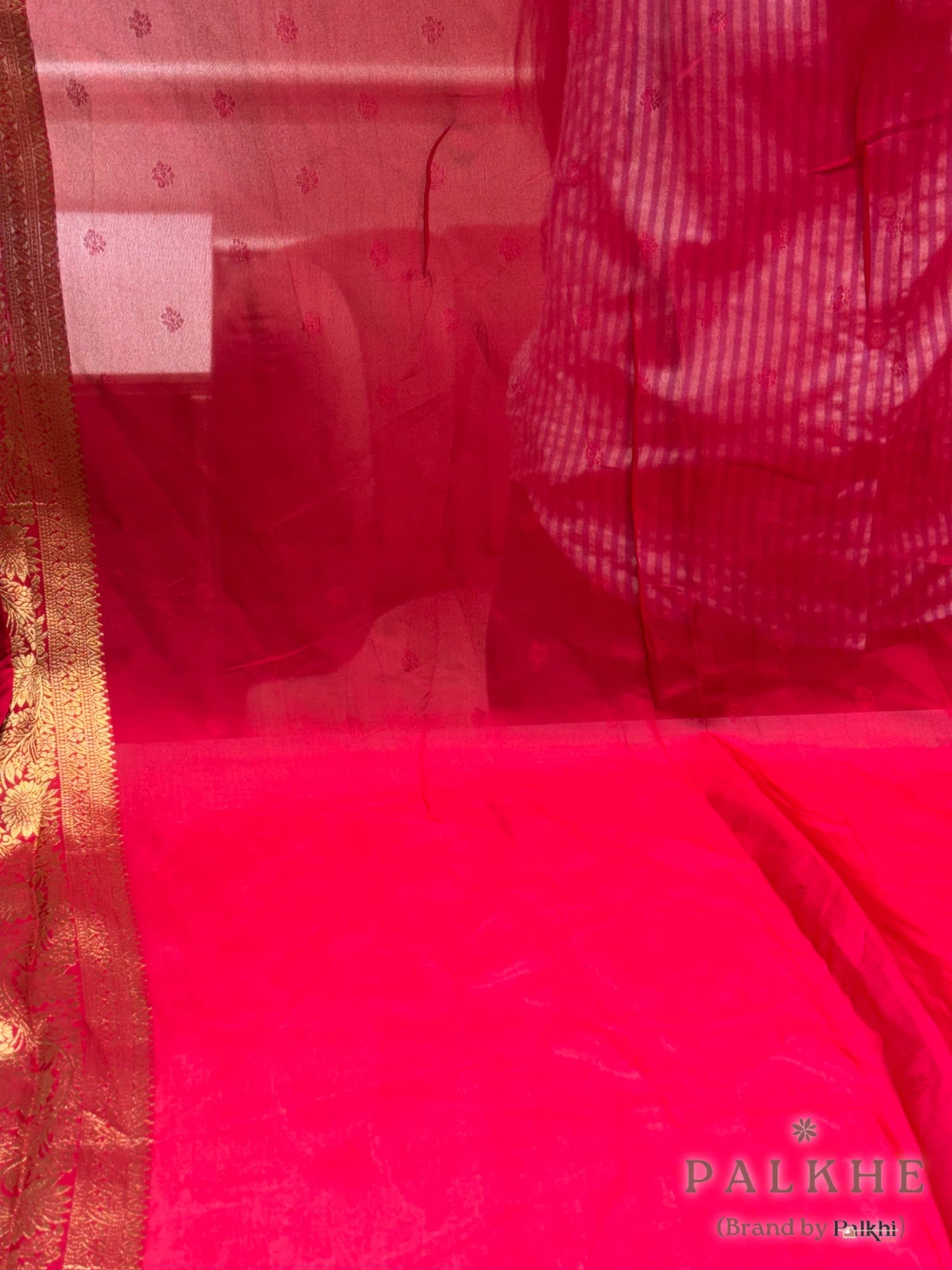 Red Brocade in Georgette