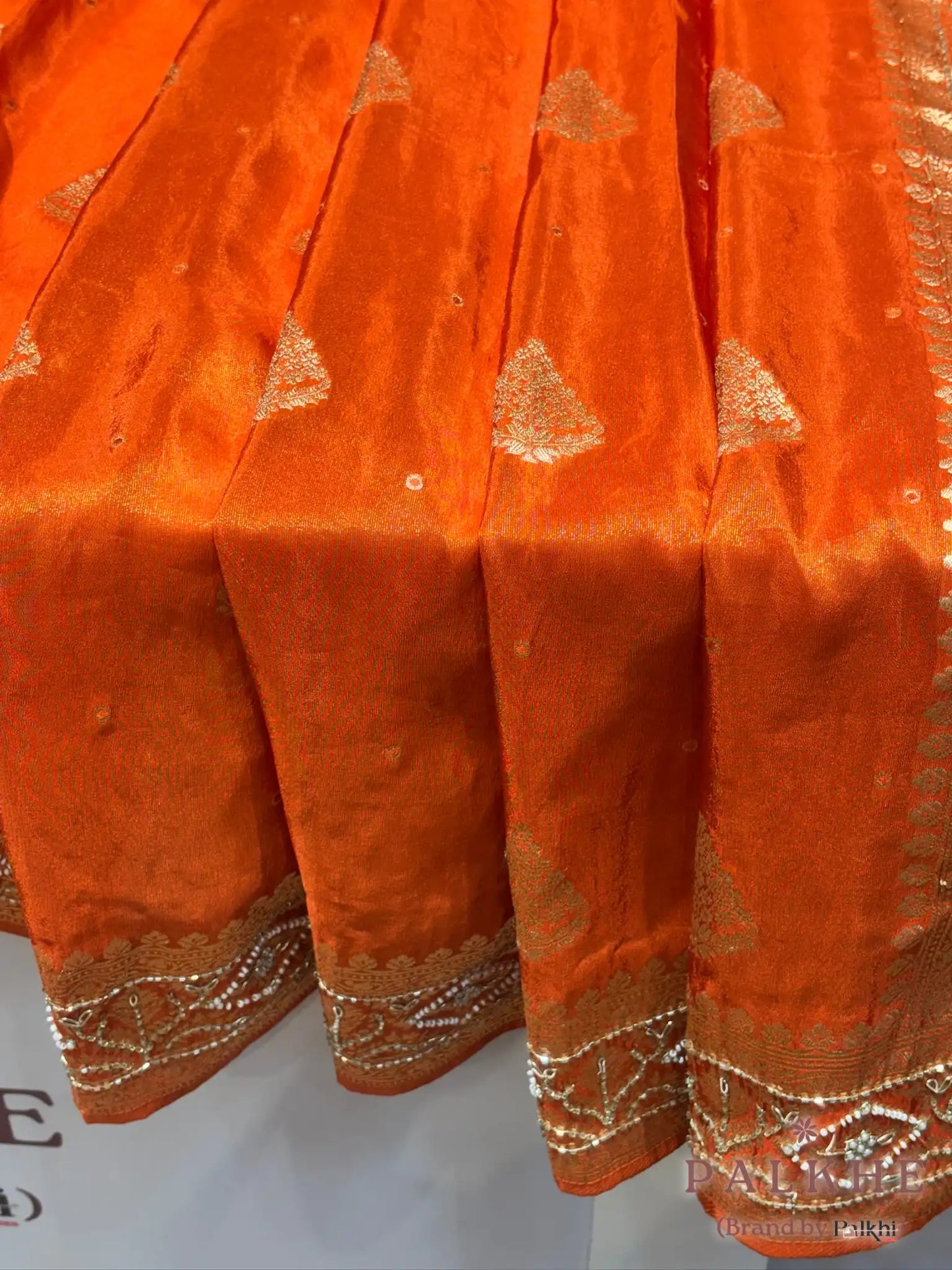 Orange Crepe Silk Fancy x Hand Embroidery