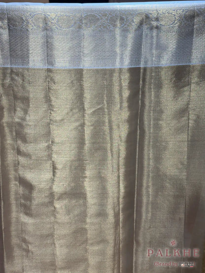 Aqua Blue Kanjivaram in Pure Silk
