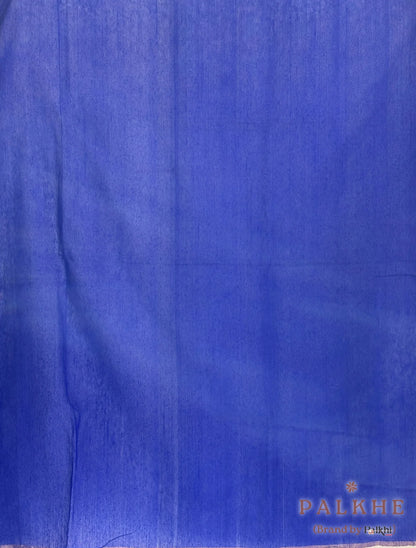 Royal Blue Paithani Floral in Pure Kora