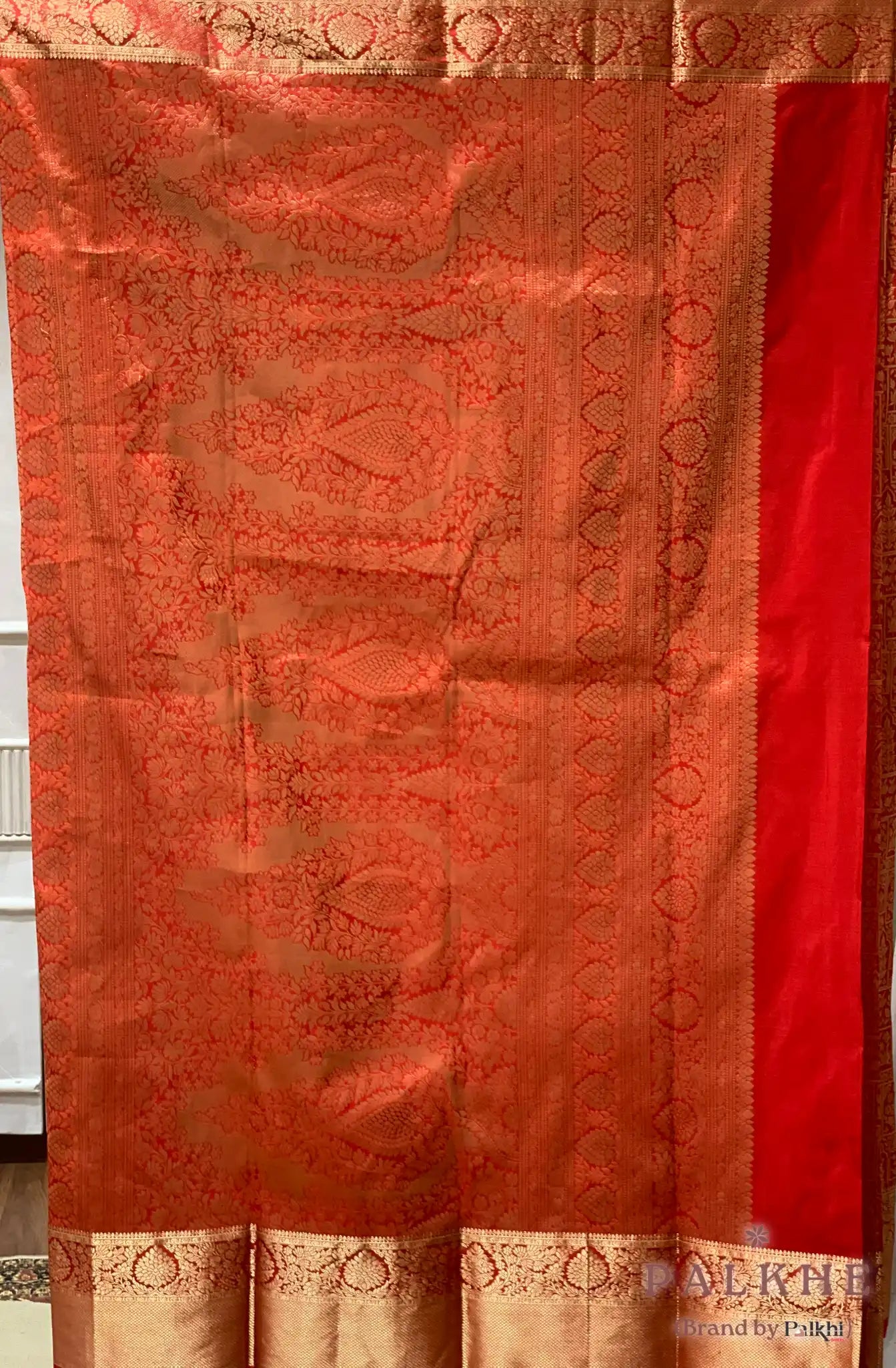 Red Kanjivaram Traditional Motifs in Pure Silk