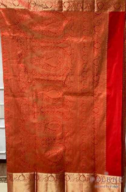 Red Kanjivaram Traditional Motifs in Pure Silk