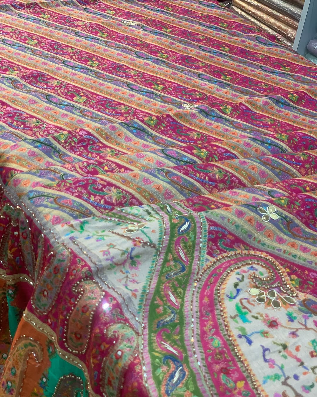 KRITI SANON FANCY PASHMINA SAREE WITH HANDWORK