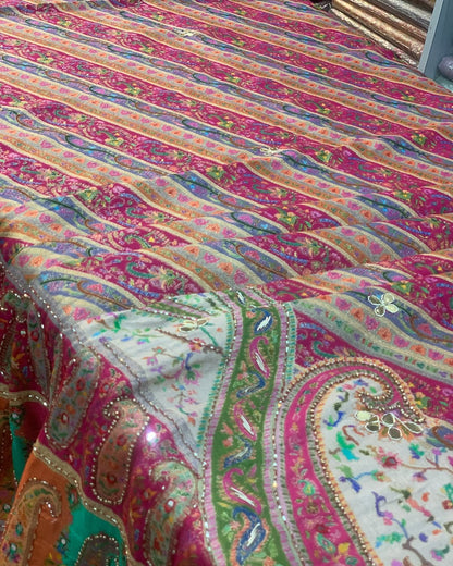 KRITI SANON FANCY PASHMINA SAREE WITH HANDWORK
