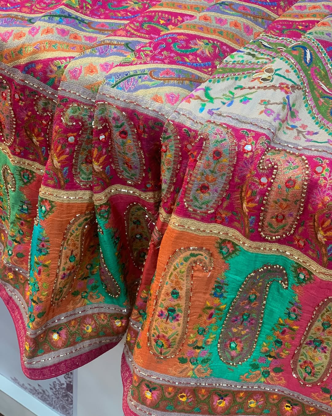KRITI SANON FANCY PASHMINA SAREE WITH HANDWORK