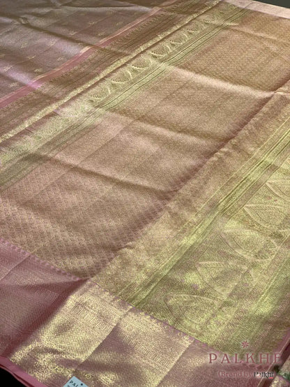 Light Pink Patola Kanjivaram in Pure Tissue Silk (CR32)