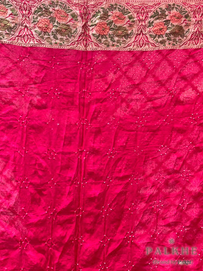 Rani Pink Rai Bandhej in Pure Georgette Bandhej (CT23)