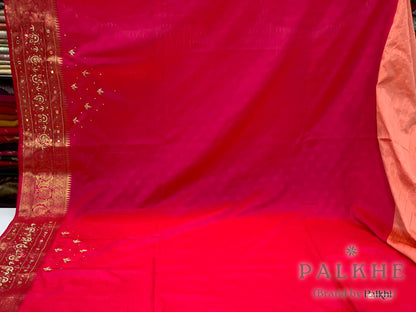 Red Floral Jaal Kanjivaram x Hand Embroidery