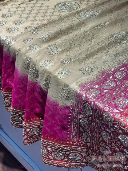 Multicolor Jaal Banarasi Silk x Hand Embroidery