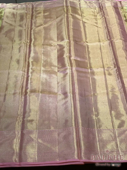 Light Pink Patola Kanjivaram in Pure Tissue Silk (CR32)