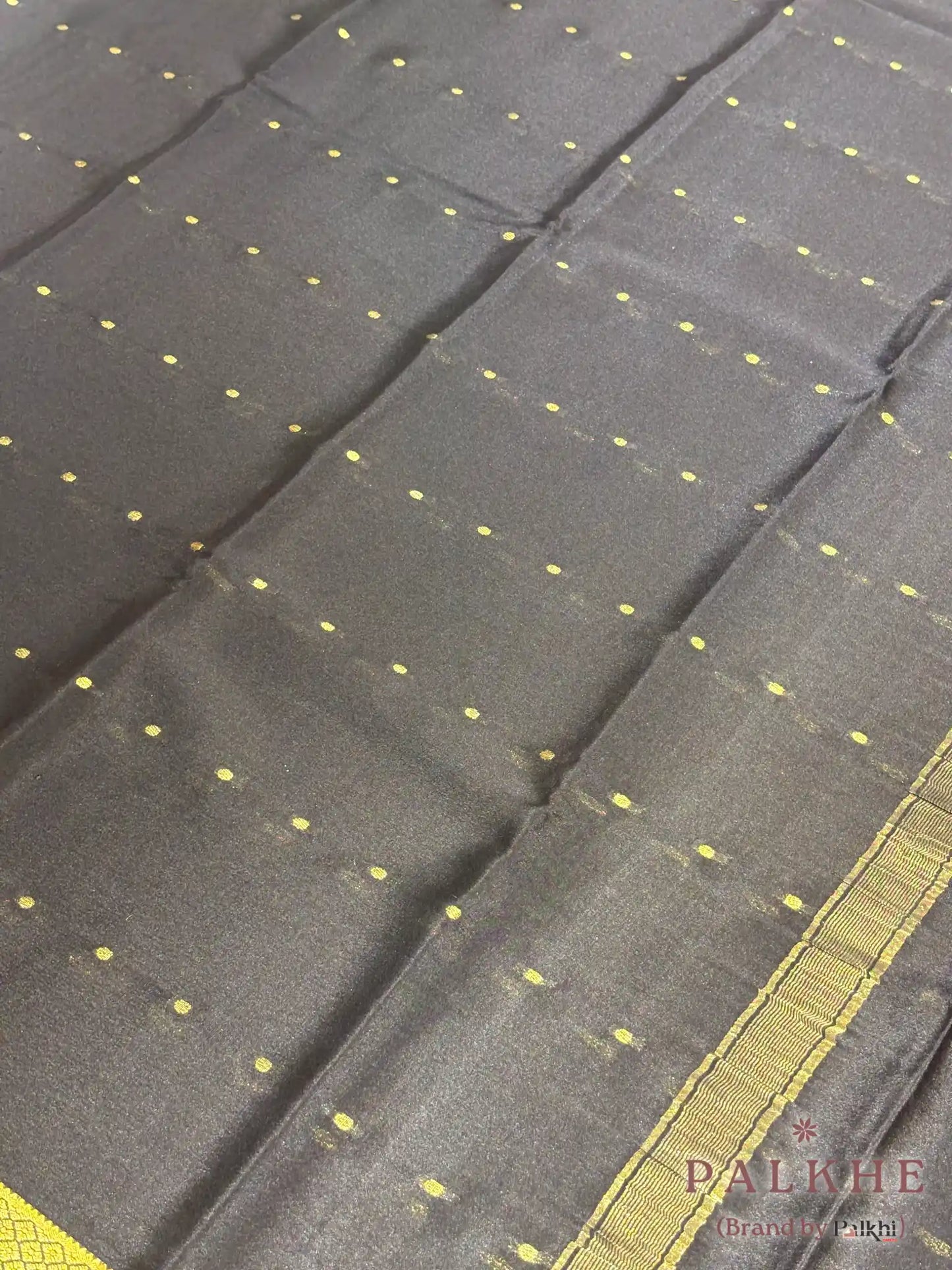 Black Georgette Buttis in Mysore Crepe Silk