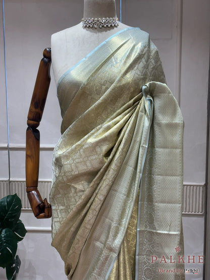 Aqua Blue Kanjivaram in Pure Silk