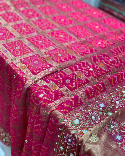 PINK GHARCHOLA WITH ZARDOSI HANDWORK