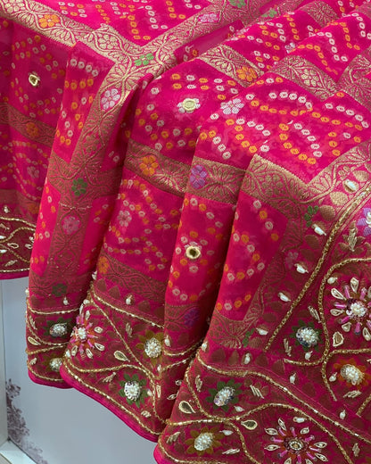 PINK GHARCHOLA WITH ZARDOSI HANDWORK