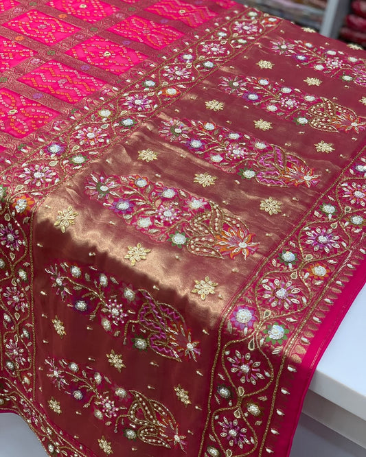 PINK GHARCHOLA WITH ZARDOSI HANDWORK