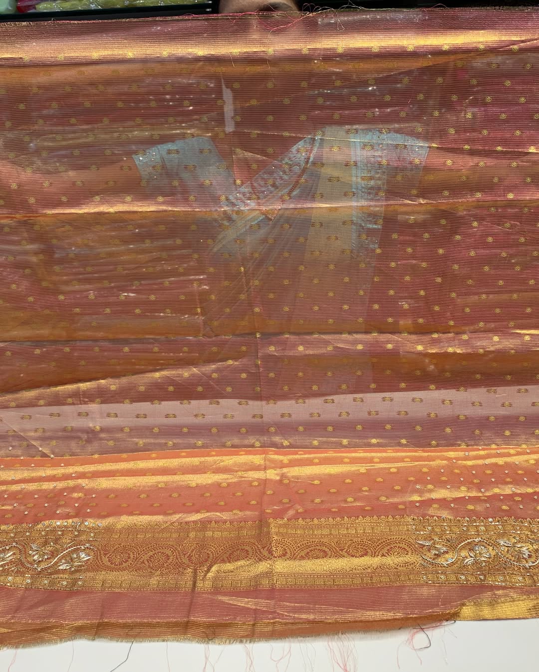 TISSUE WITH ZARDOZI HANDWORK