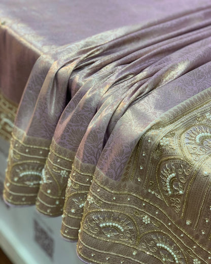LAVENDER KANJIVARAM WITH ZARDOSI WORK