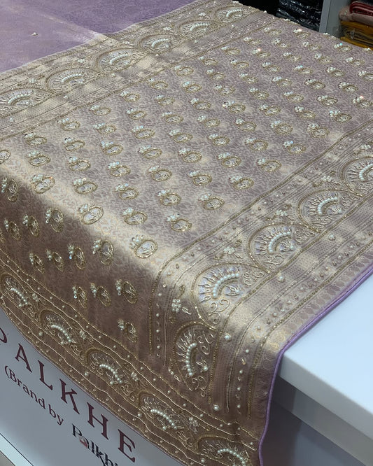 LAVENDER KANJIVARAM WITH ZARDOSI WORK