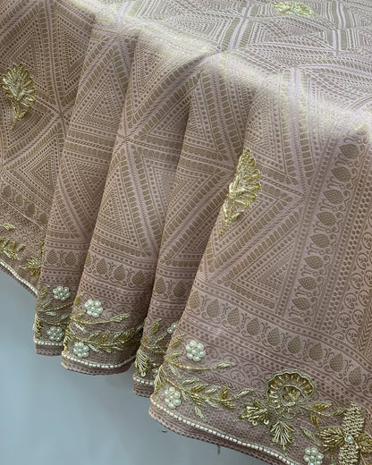 LILAC BORDER WORK KANJIVARAM
