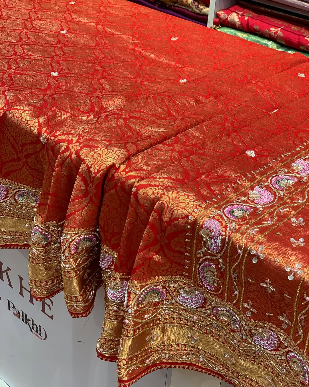 RED PURE KANJIVARAM WITH ZARDOZI HANDWORK