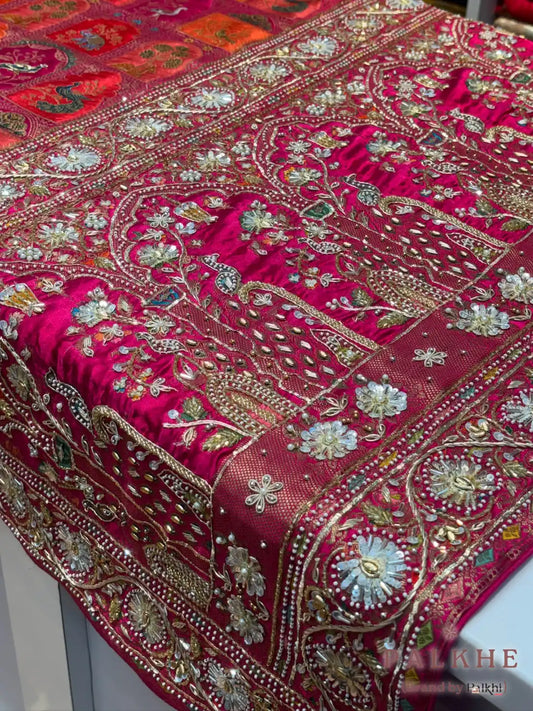 Multiclor Gajji Silk Rangkat x Hand Embroidery