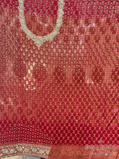 Multicolor Jaal Banarasi Silk x Hand Embroidery