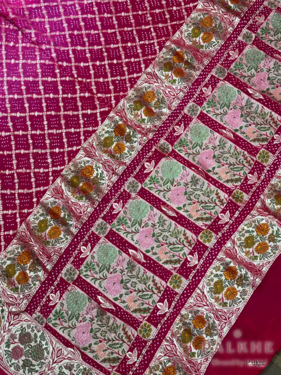 Rani Pink Rai Bandhej in Pure Georgette Bandhej (CT23)