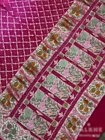 Rani Pink Rai Bandhej in Pure Georgette Bandhej (CT23)