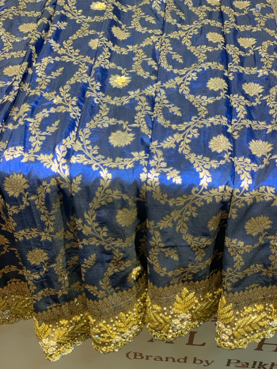 Royal Blue Pure Banarasi x Hand Embroidery