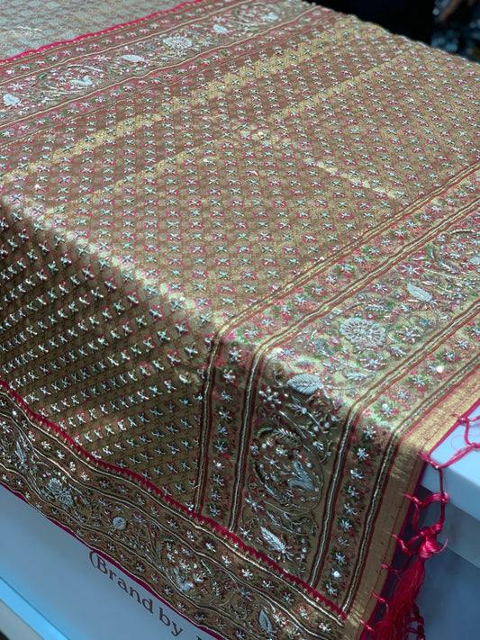 Pure Kanjivaram x Hand Embroidery